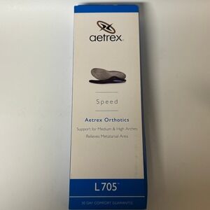 Aetrex Speed Orthotics L705 Mens Size 14 Metatarsal Support Arch Insoles Blue